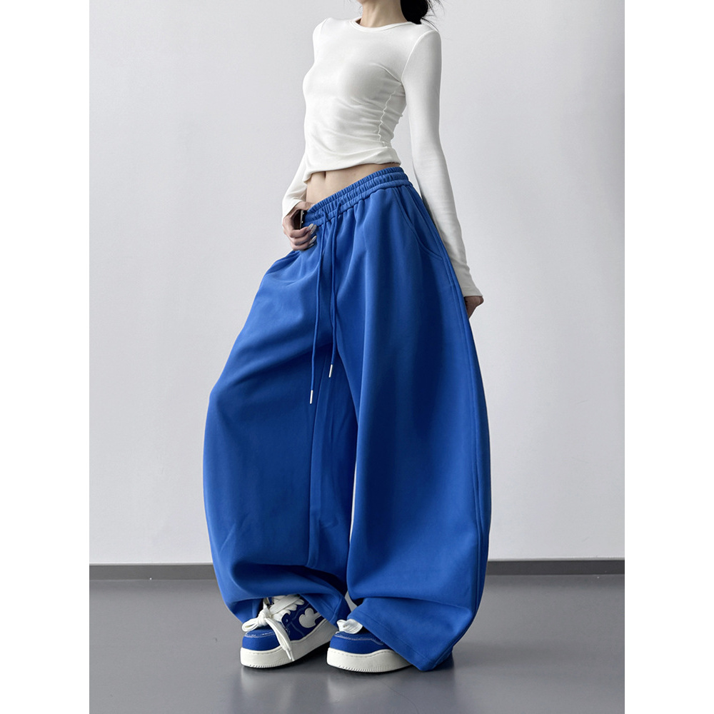 超好看抽绳运动裤女2025秋季新款超火高个休闲裤显瘦拖地垂感卫裤