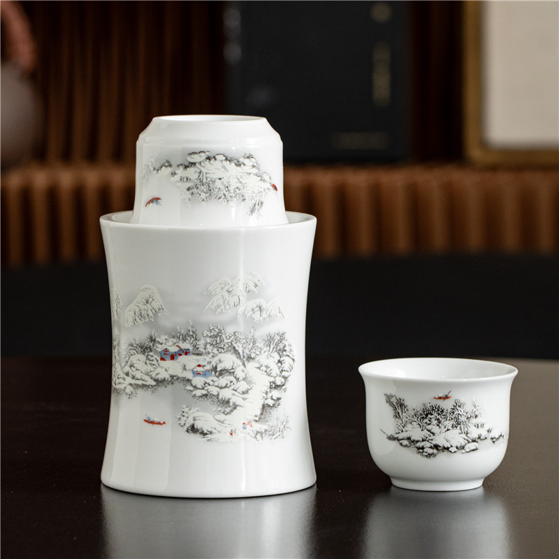 温酒器家用温酒壶二两黄酒烫酒壶老式半斤暖热酒具陶瓷青花白酒杯