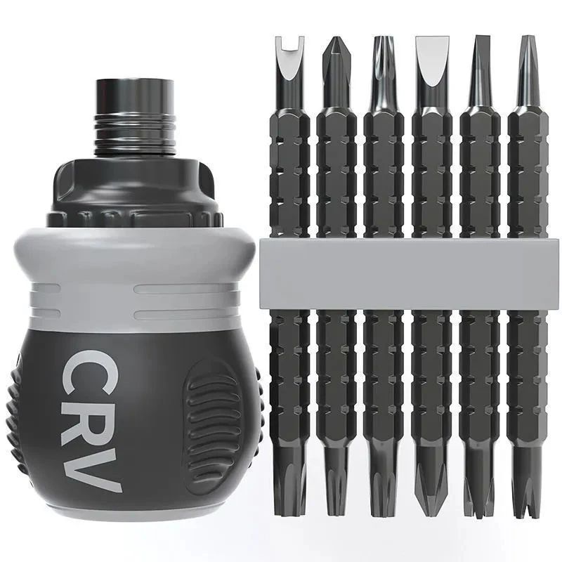 棘轮螺丝刀多功能小胖墩十字一字梅花工具起子可伸缩省力手动改锥