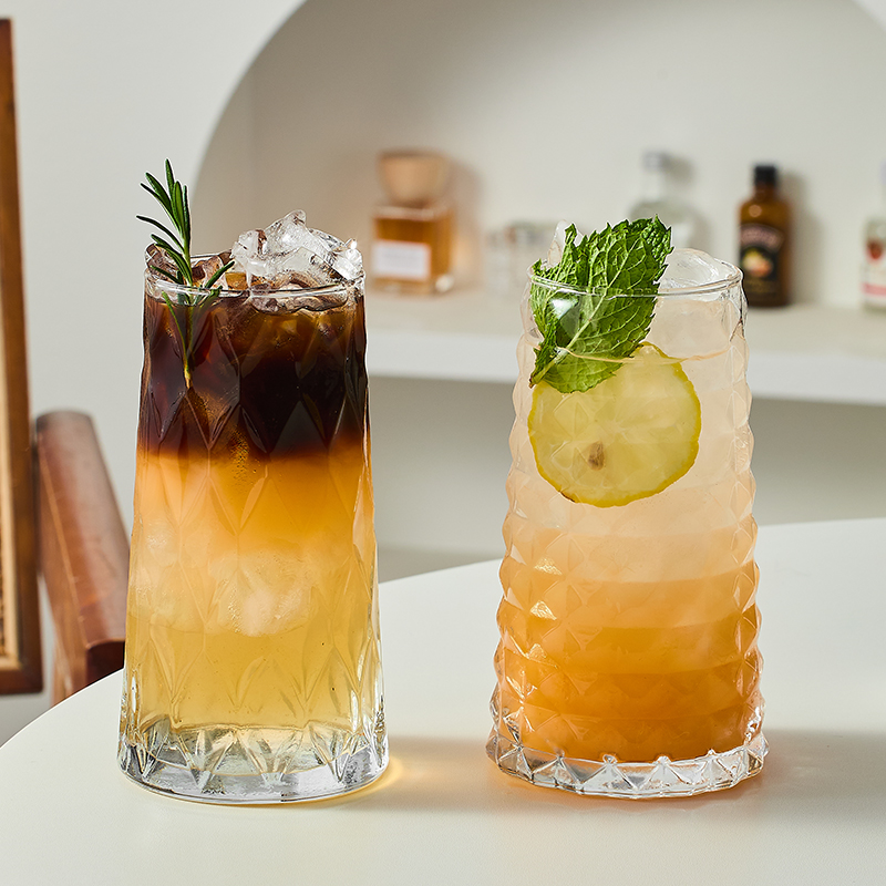 网红水果茶杯玻璃水杯咖啡杯果汁杯简约创意冷饮杯高颜值牛奶杯子