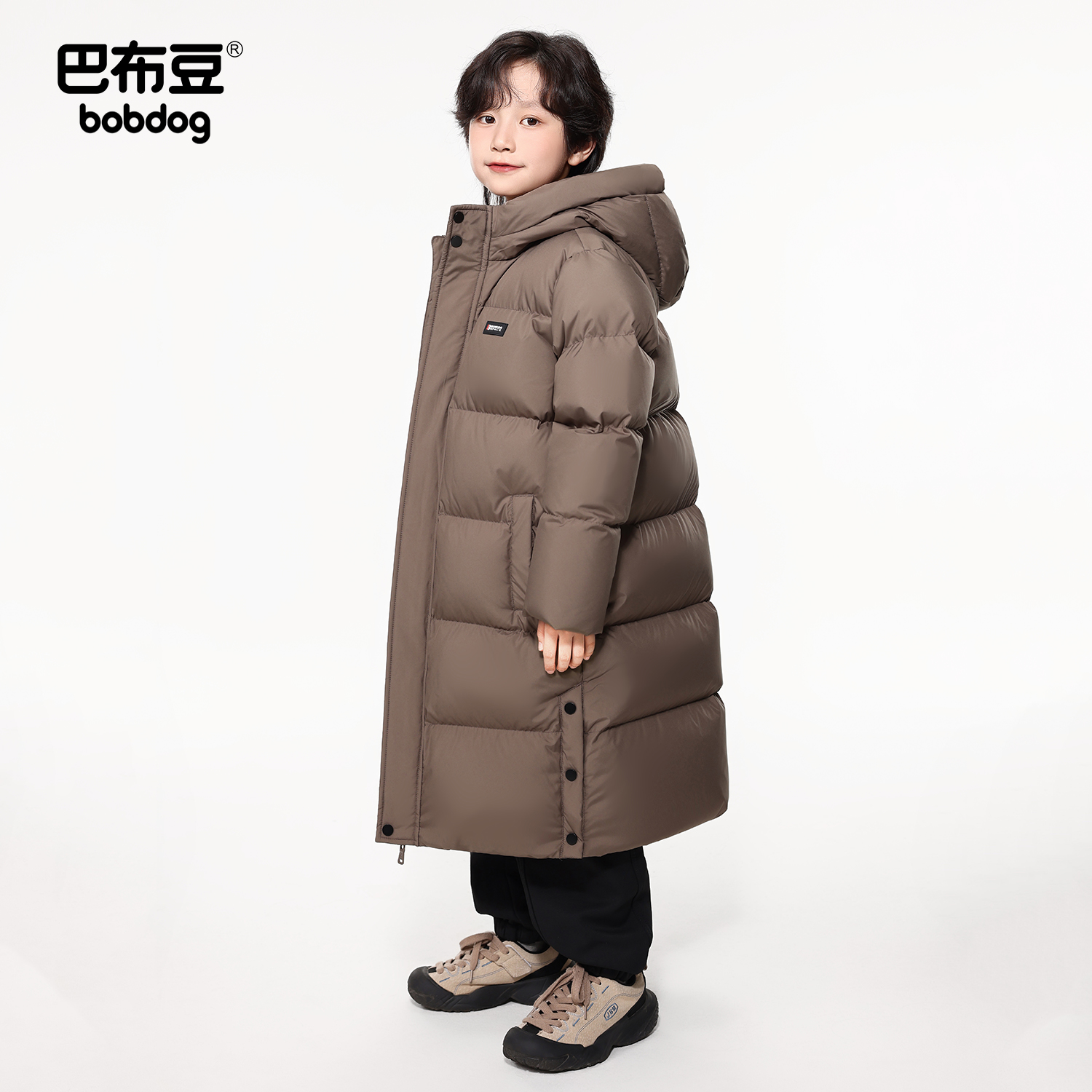 Bobdog/巴布豆金标儿童羽绒服冬季加厚过膝长款中大男女童冬装潮