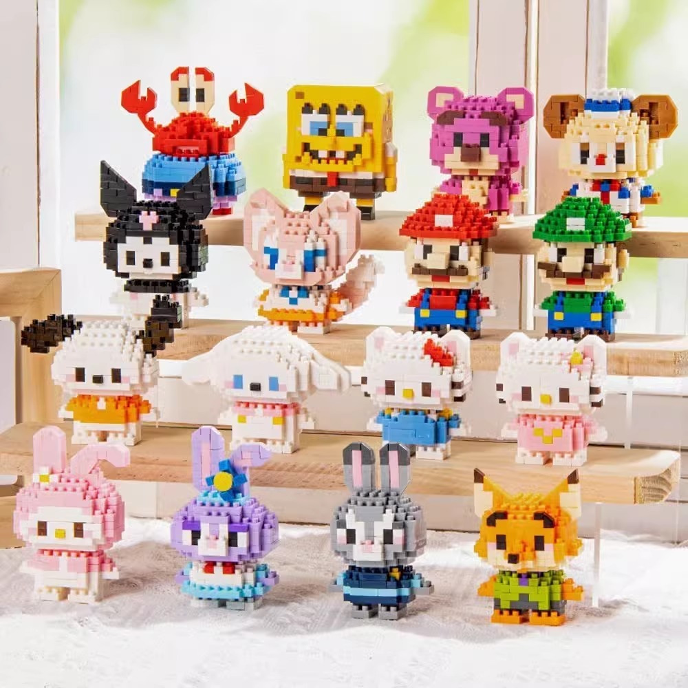 微颗粒积木拼装玩具星黛露库洛米儿童卡通拼图益智男女孩生日礼物