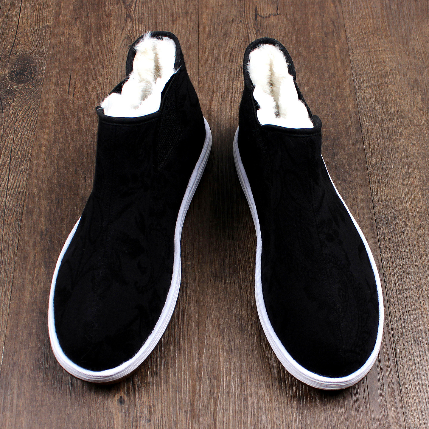 2025新款冬季加厚高帮棉鞋加绒保暖雪地靴软底老北京布鞋男士棉靴