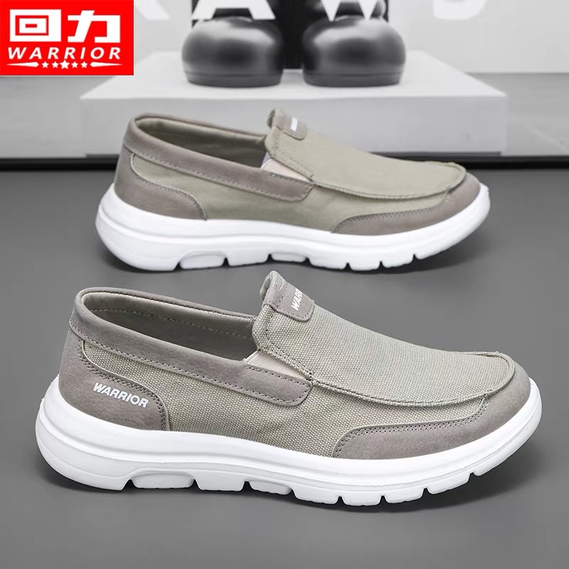 回力男鞋冬季透气休闲帆布老北京布鞋百搭工作开车懒人一脚蹬潮鞋