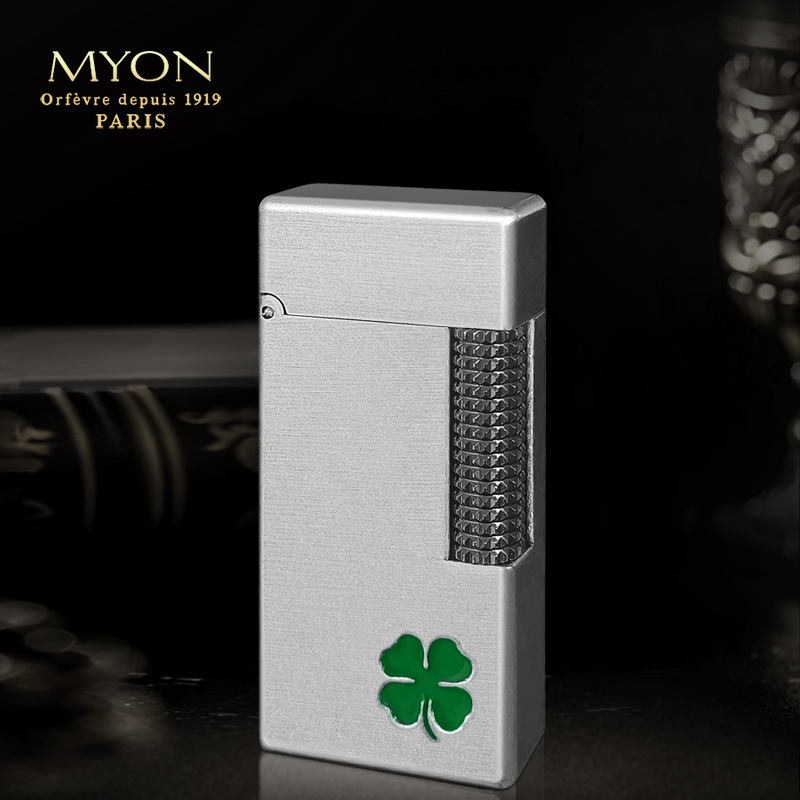 MYON爵士待机王M8四叶草古银拉丝一机一码勉牌高档经典打火机