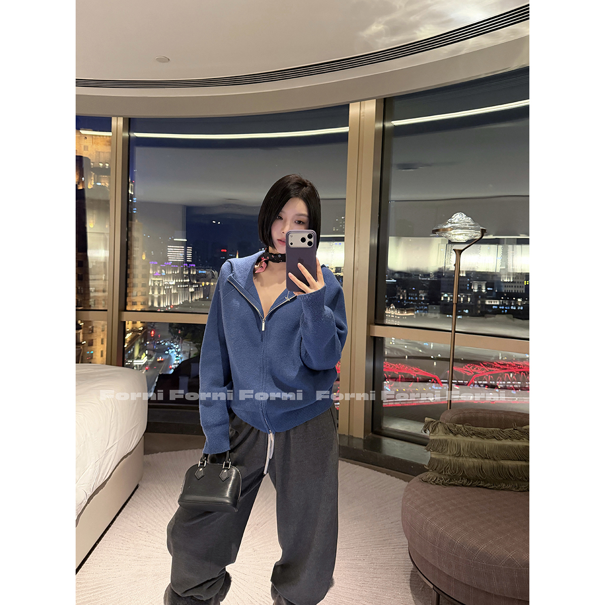 FORNI 早八灵魂搭子 高克重100羊毛针织卫衣