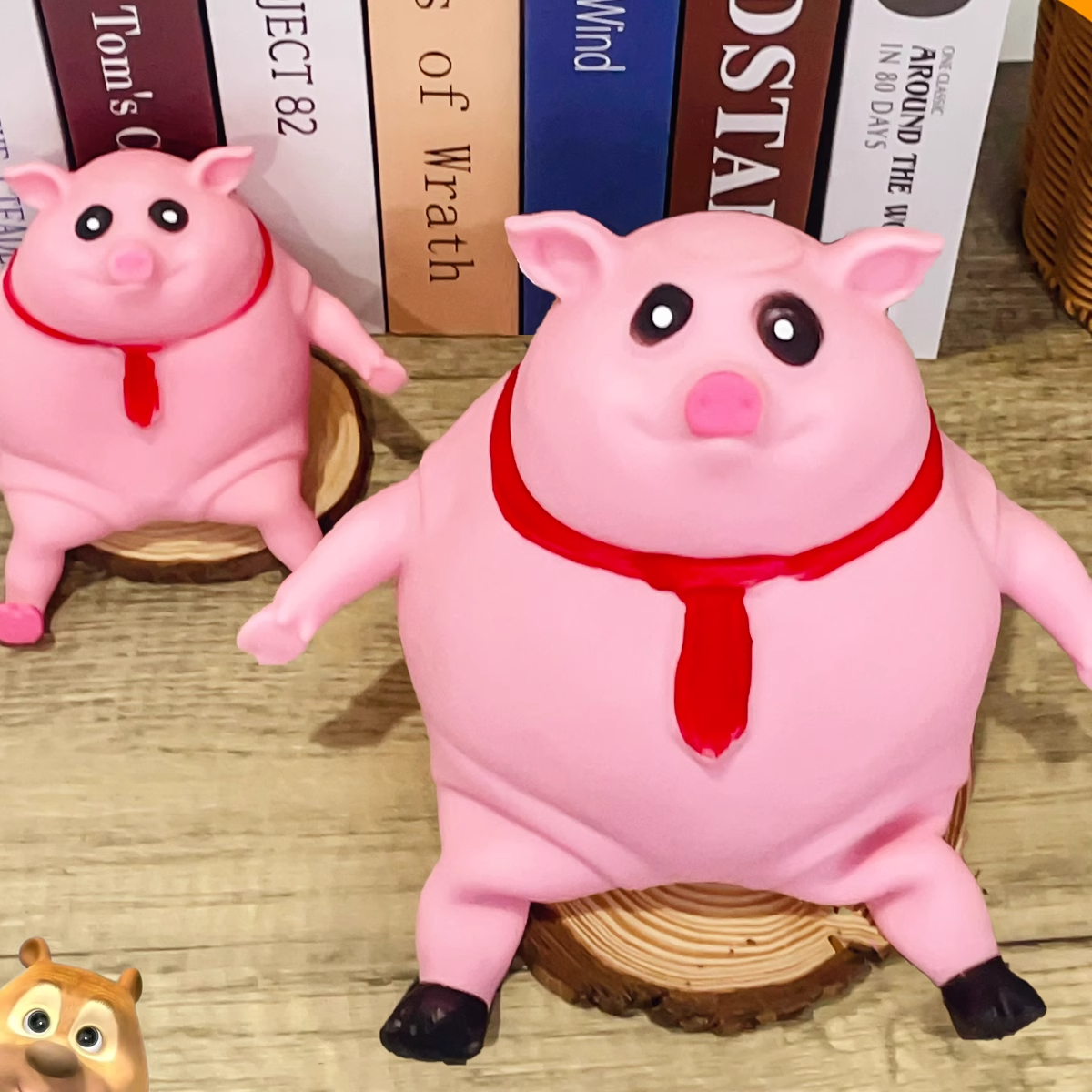 网红解压猪捏捏乐减压玩具粉皮猪办公室整蛊发泄好物慢回弹小粉猪
