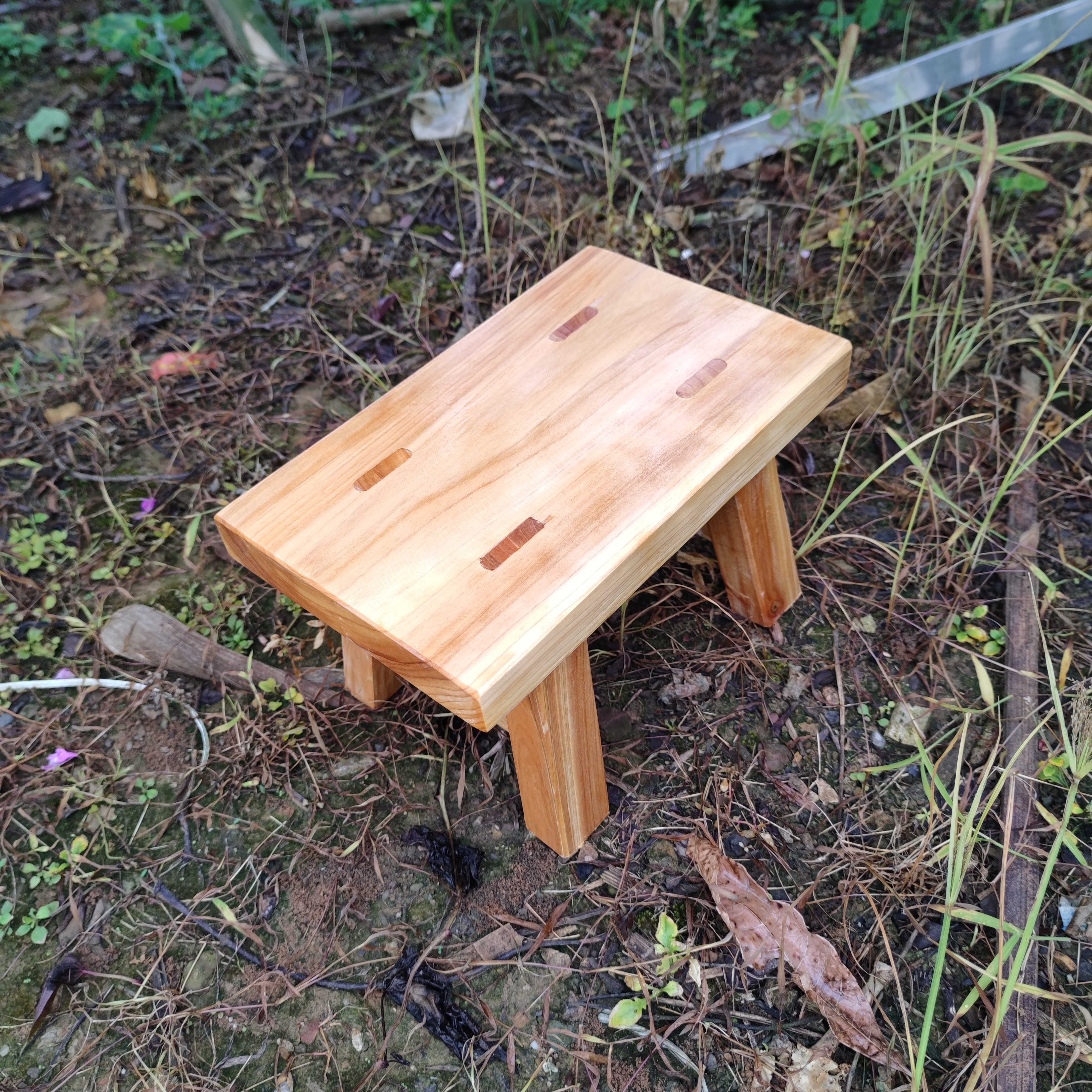 15厘米高小矮凳全杉木田园拨草凳儿童木凳洗菜洗衣凳沙发垫脚凳