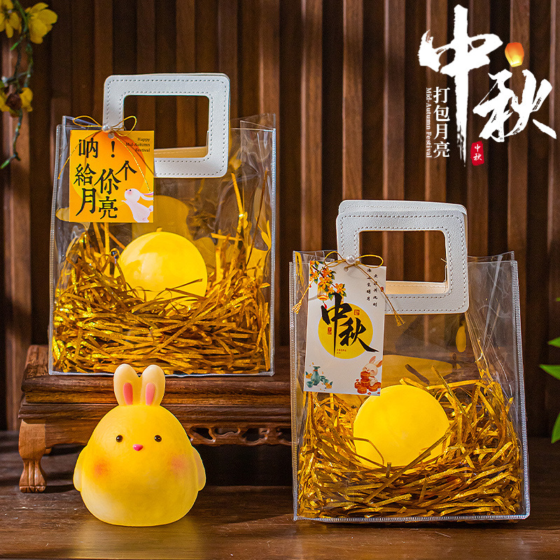 中秋佳节儿童创意手提发光圆形灯笼手工材料月球灯精美包装特色礼