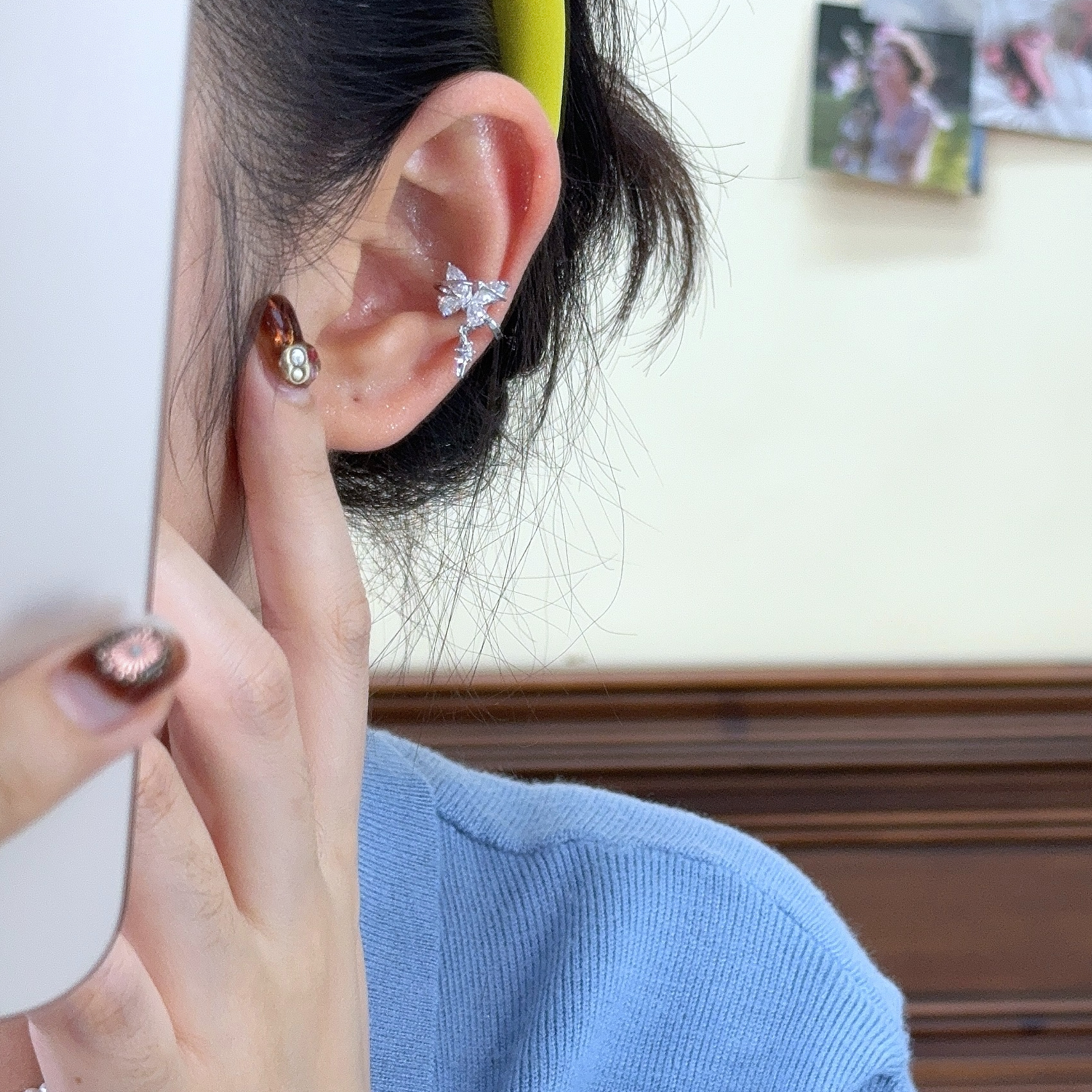 铜合金耳饰 蝴蝶无耳洞耳夹2025新款韩版小众耳骨夹精致单只女467