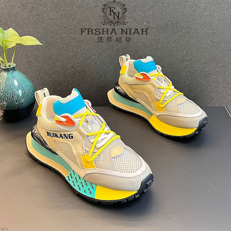 法莎尼亚男士休闲鞋2025夏季款时尚厚底增高鞋百搭潮流高端运动鞋