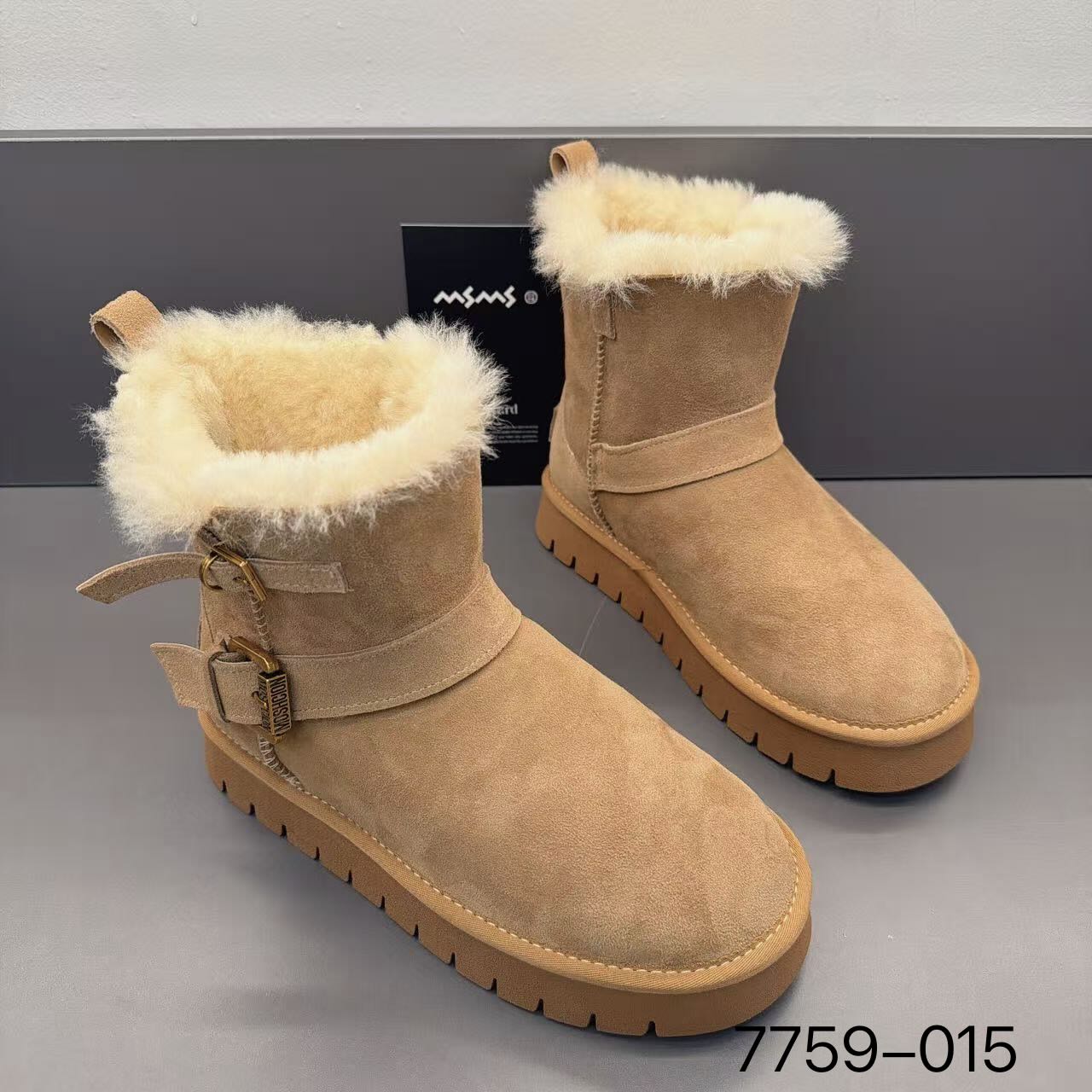 玛莎玛索7759-015冬季新款皮毛一体雪地靴时尚百搭休闲大棉女鞋