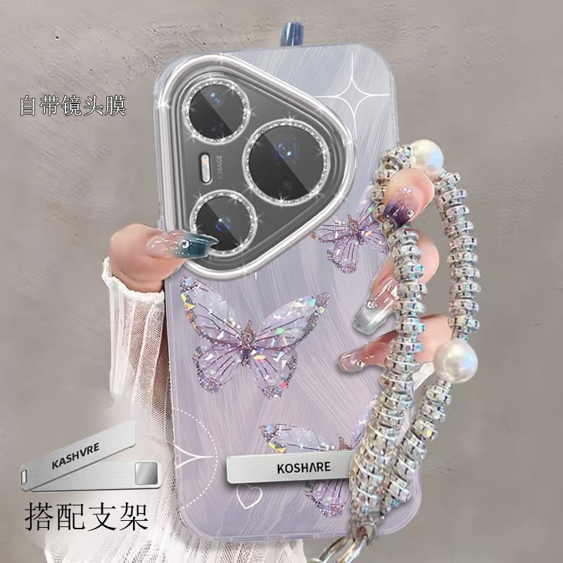 带镜头膜华为Pura80手机壳Pura80Pro+软壳Pura80Ultra羽纱蝴蝶