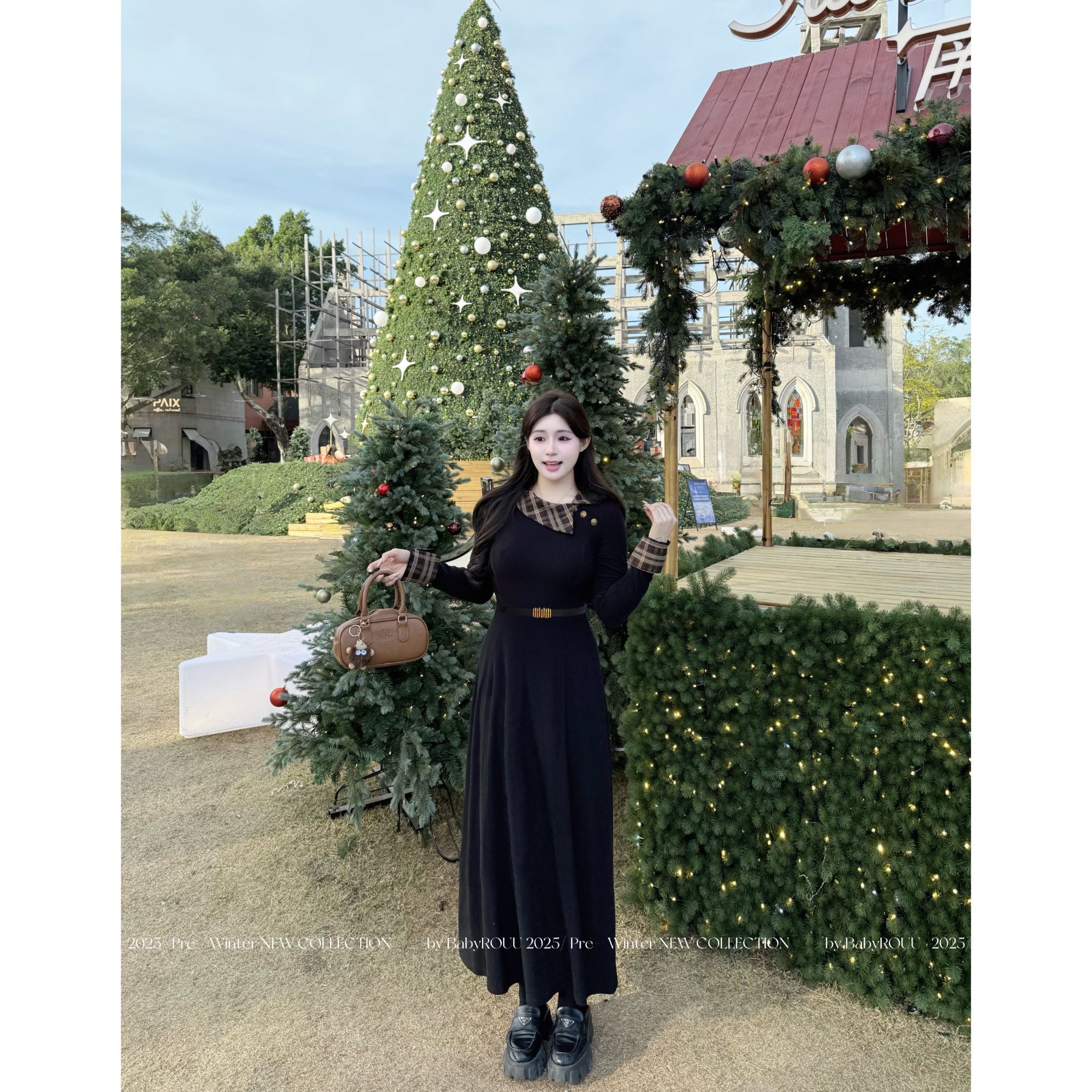 【德鲁纳恋曲】温与柔 穿上高智格纹的清楚系姐姐！显瘦遮肉连衣裙