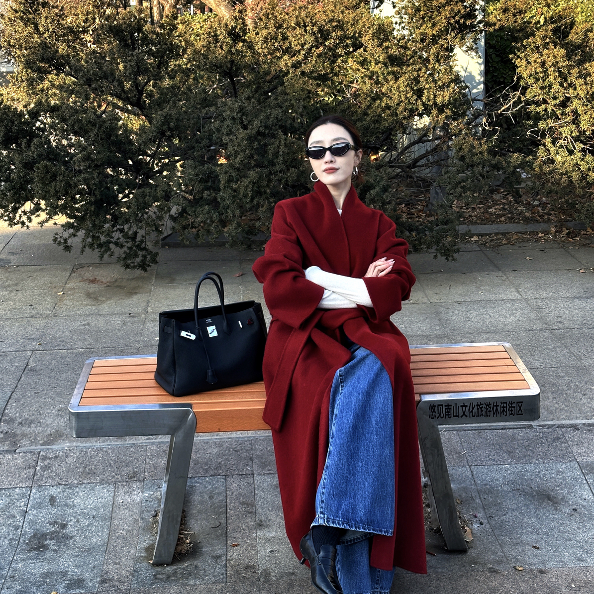 【云淡风轻】新年战袍松弛浴袍极简大牌手工山羊绒大衣外套