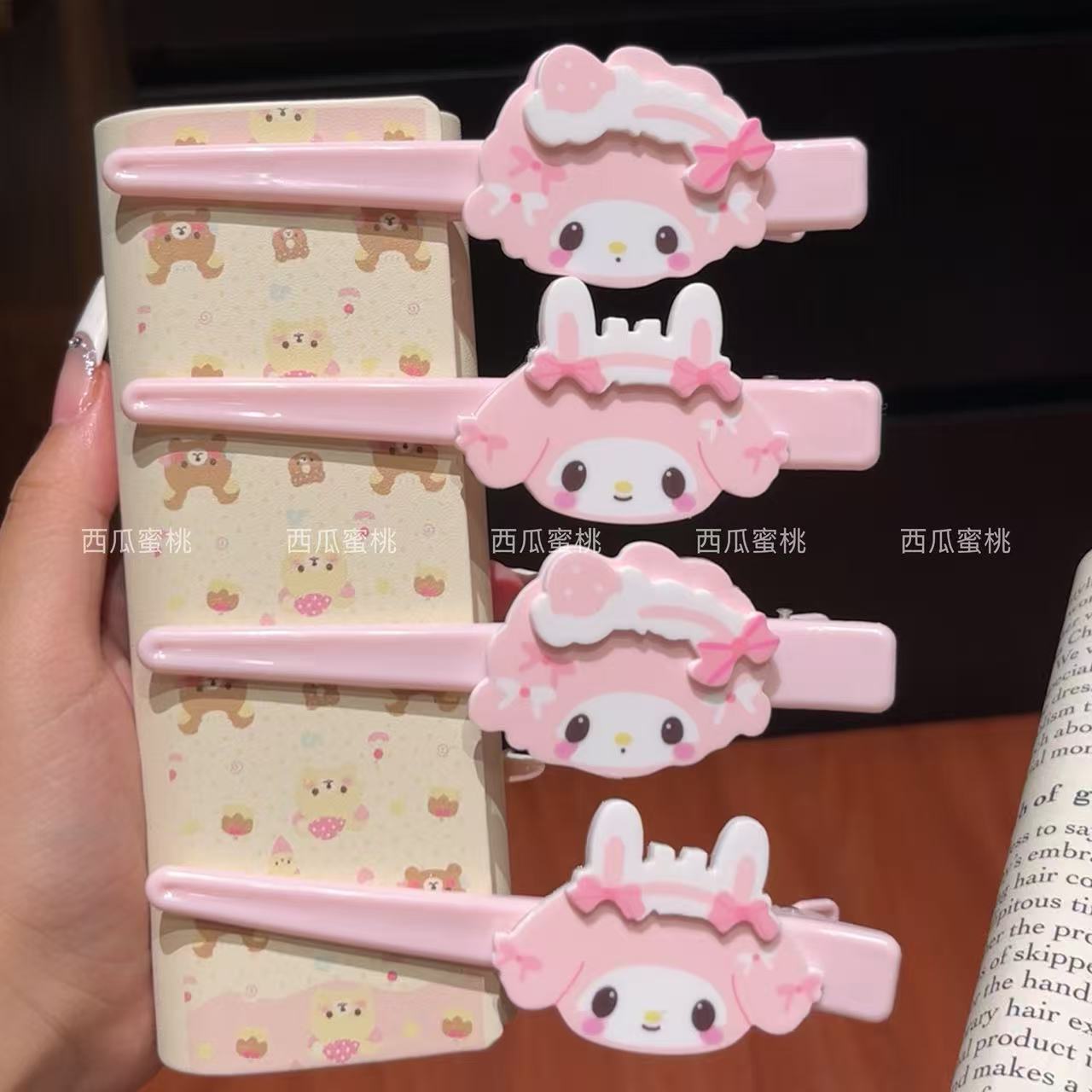 卡通三丽鸥美乐蒂发夹2025新款洗脸化装甲发卡侧边加刘海夹子头饰