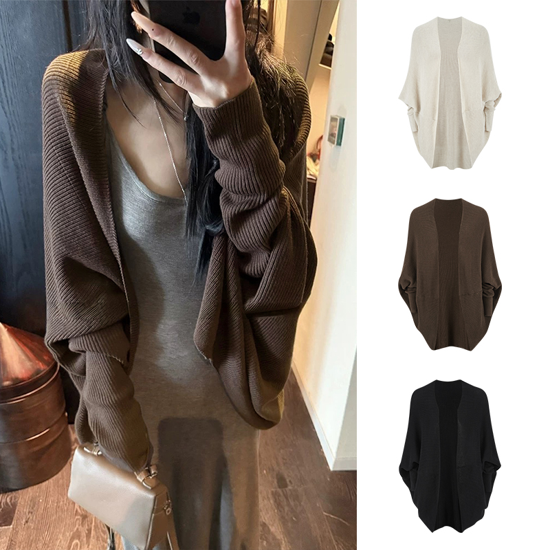 Moses Queen/魔西女王气质不规则长袖开衫女秋季宽松显瘦百搭外套