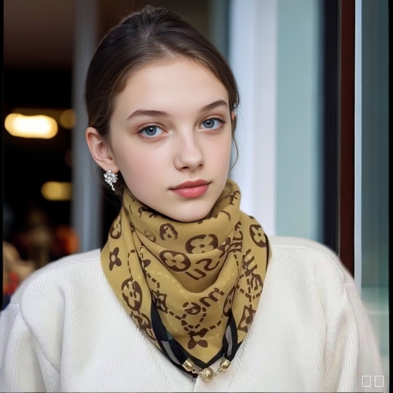 女士百变护颈丝巾网红爆款洋气时尚气质百搭保暖围巾春秋复古格子