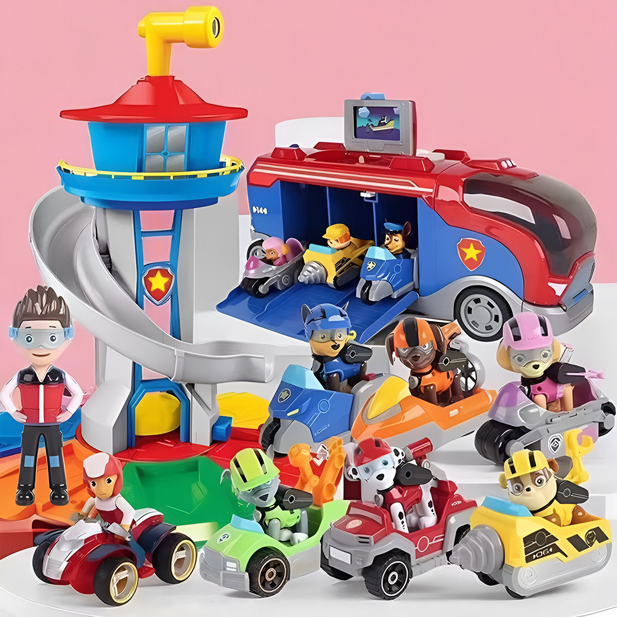 汪汪队变形狗狗玩具套装全套汪汪立大功回力惯性巡逻车男女孩套装