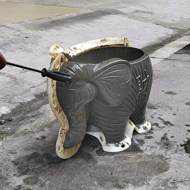 大象水泥花盆模具创意动物造型鱼模型塑料欧式自制花盒小象模板