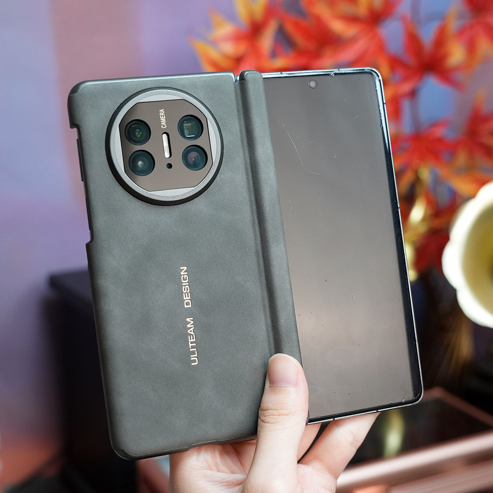 适用华为MATEX5/X6/X3双中轴保护折叠屏手机壳全包防摔亲肤羊巴皮