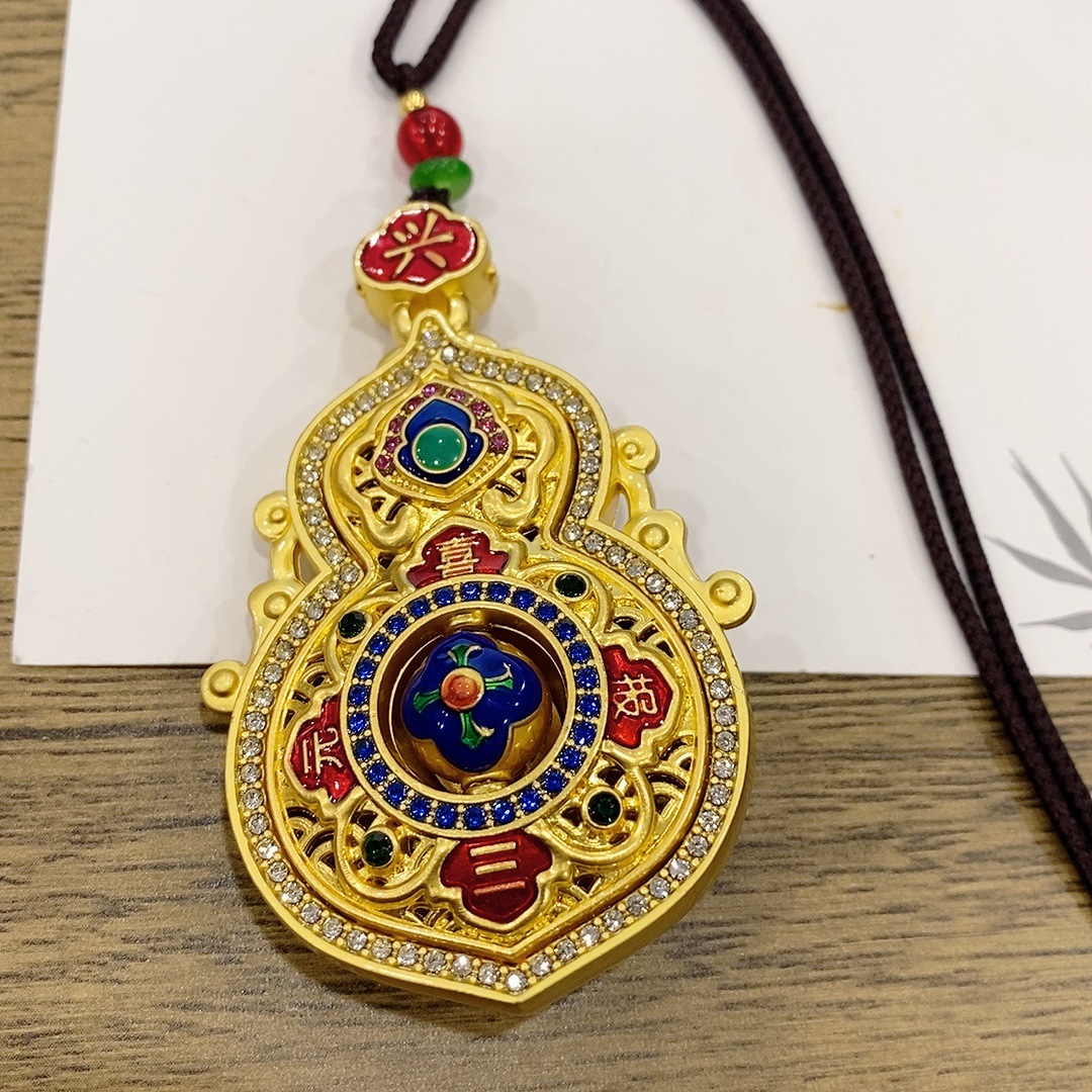 铜合金项链 镶钻珐琅工艺转运珠