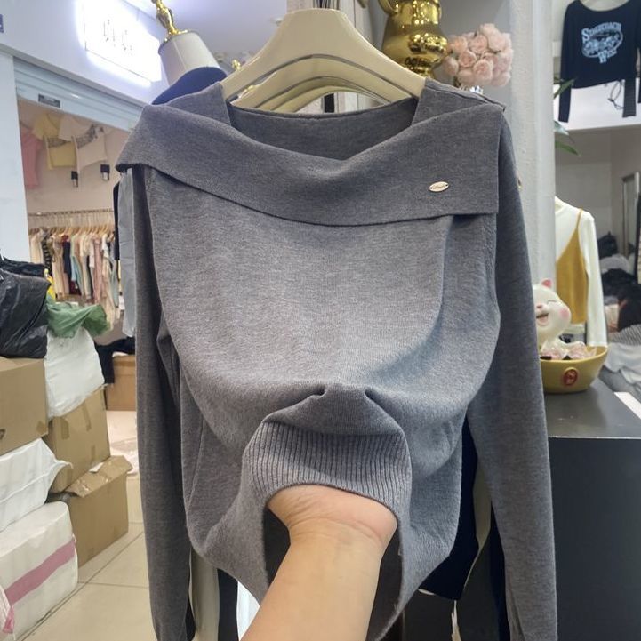 大码遮肚气质毛衣针织衫胖mm打底衫女洋气上衣2025新款秋冬慵懒风