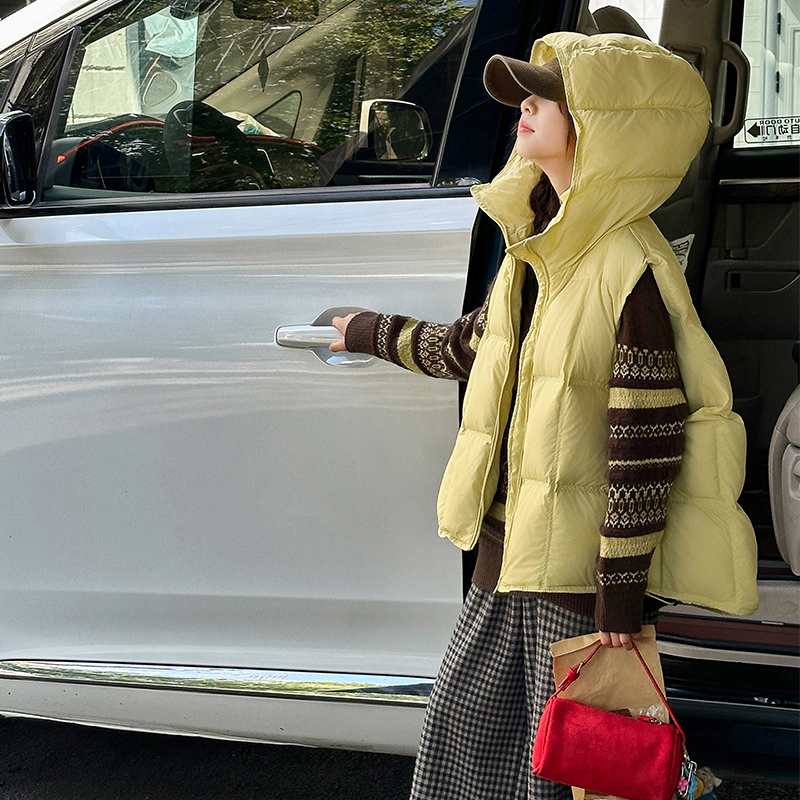 女童马甲秋冬款2025新款洋气儿童坎肩冬装中大童加厚保暖连帽背心