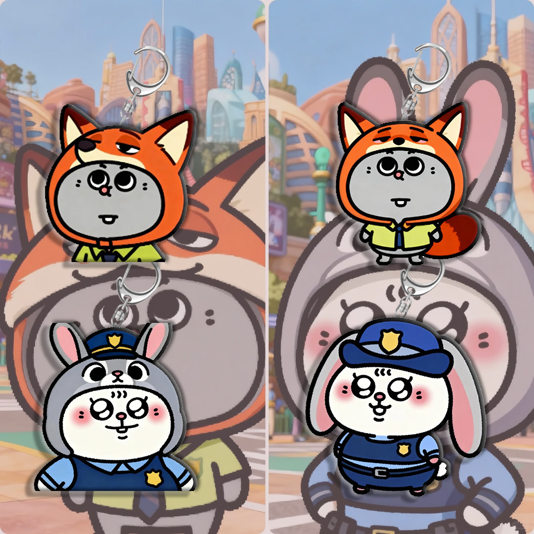 疯狂动物城2大鼠美叽狐尼克兔朱迪亚克力创意可爱钥匙扣挂件挂饰