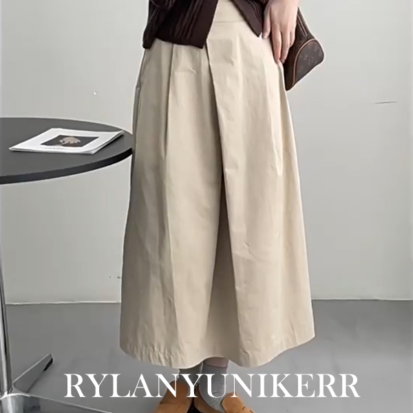 RYLAN设计感不规则压褶A字伞半身裙