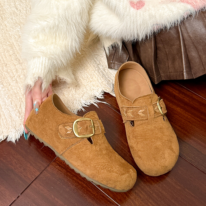 麦穗勃肯鞋女外穿舒适一脚蹬内增高琥珀流光