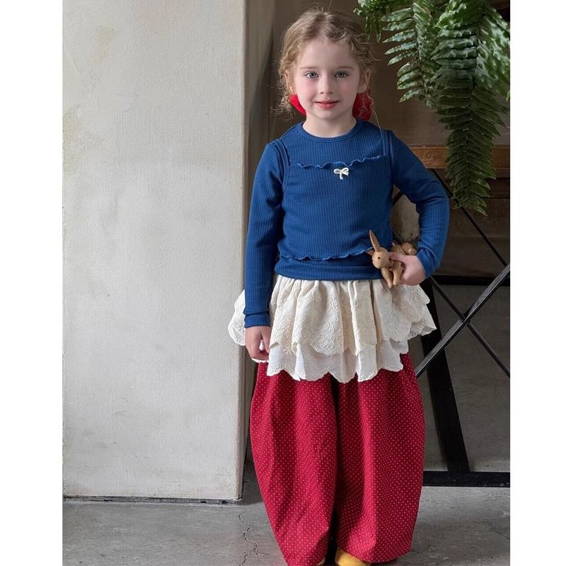 韩国童装女童套装2025春季新款儿童时髦蝴蝶结吊带长袖内搭两件套