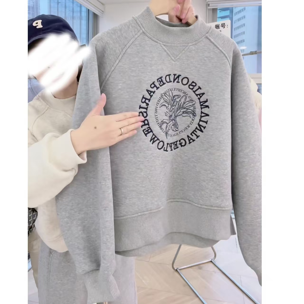 2024冬季新款刺绣加绒款重磅冬季韩版加绒卫衣LK2500816