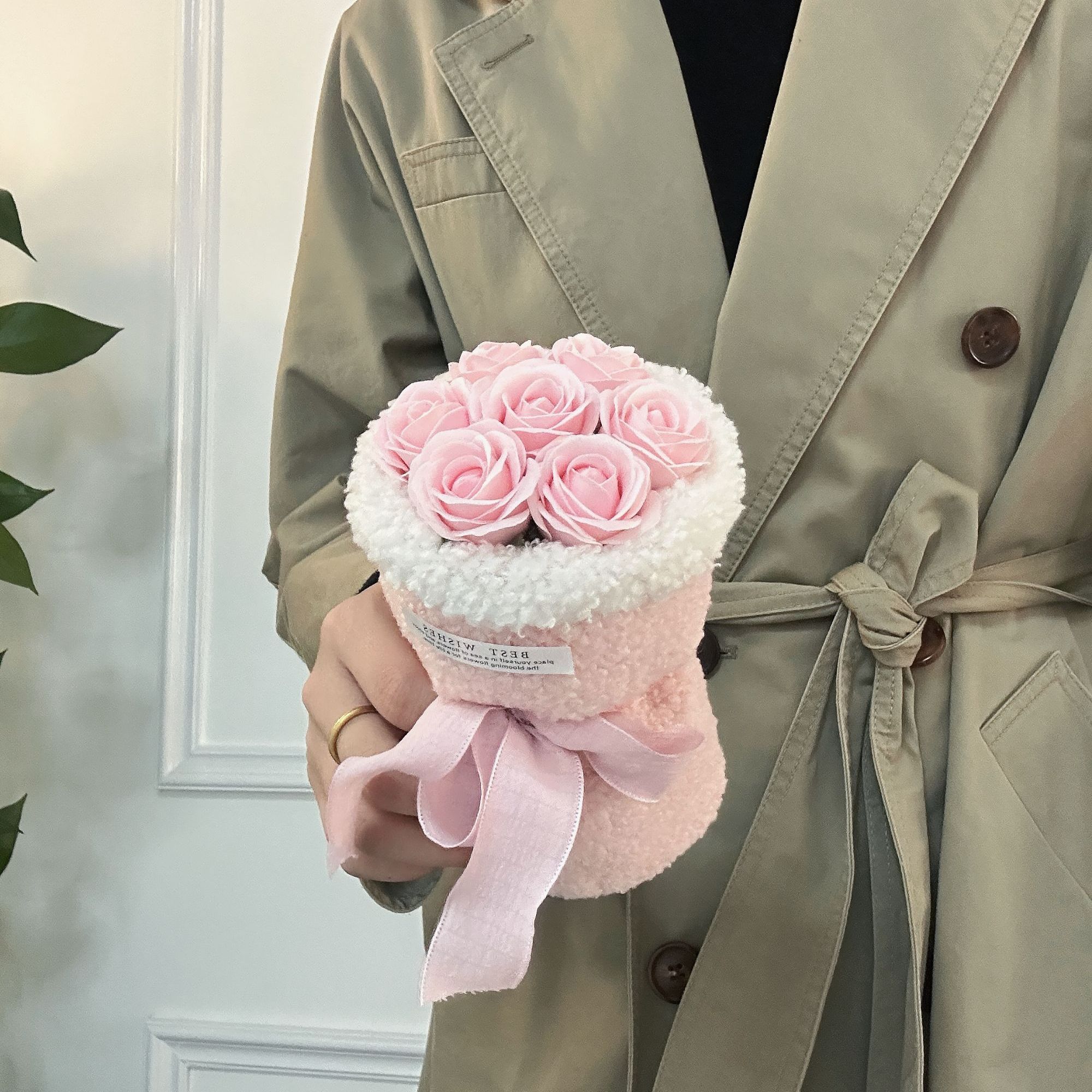 圣诞节生日礼物迷你花束毛绒仿真皂花情人节结婚伴手礼对象见面