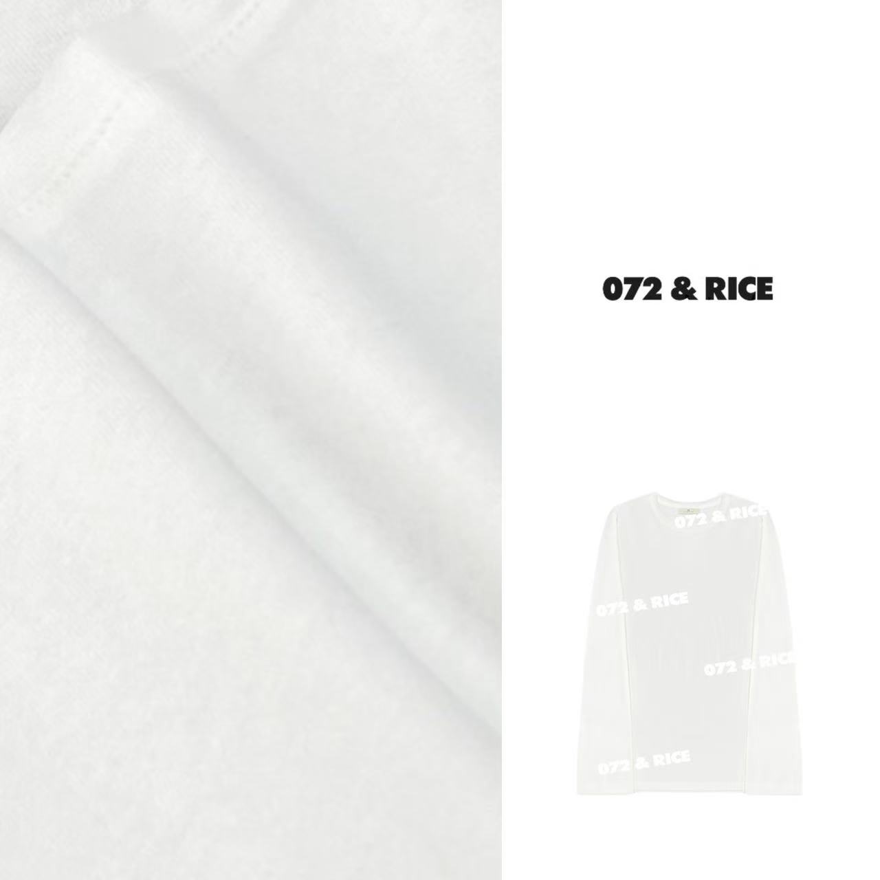 072 & RICE【原棉大白TEE】100棉 秋季休闲圆领长袖T恤 Z-32NB429