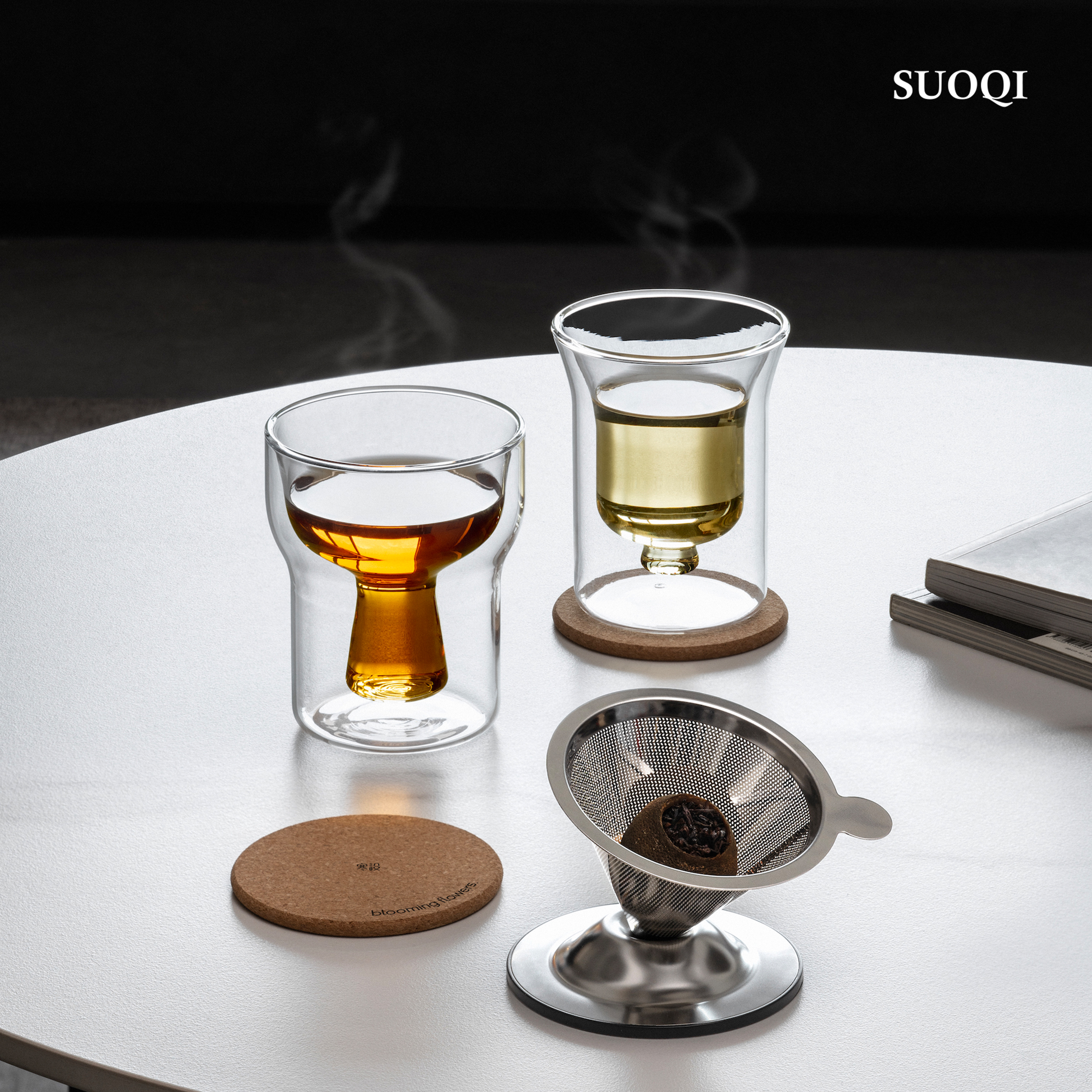 2025所器&寒设飘逸杯茶水分离器高端泡茶杯家用双层玻璃创意茶具