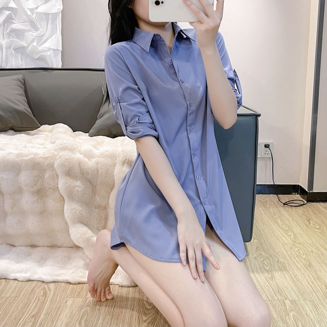 新款气质时尚中长款白衬衫长袖女春秋季韩版休闲宽松百搭打底衬衣