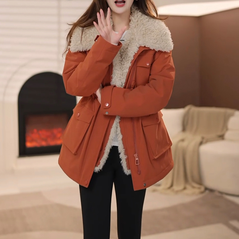 设计感小个子羽绒服女2025冬季新款收腰显瘦防寒白鸭绒派克外套潮