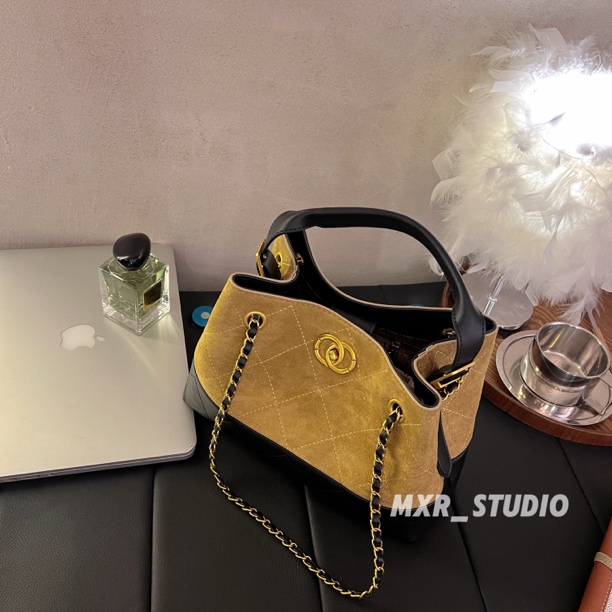 【高级玩家2.0】复古小香风麂皮小托特包女2025秋腋下包百搭手提包