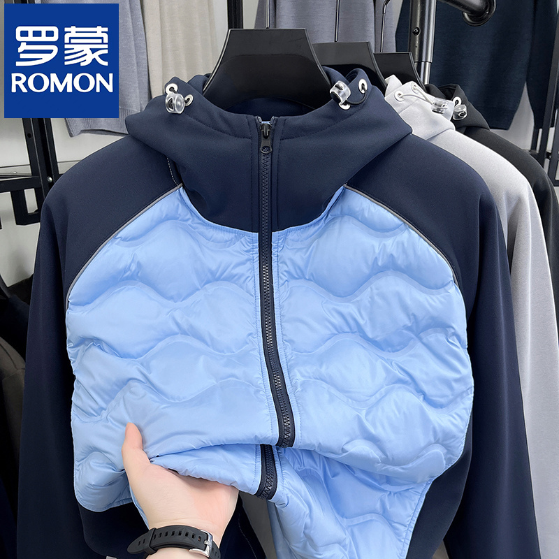罗蒙90鸭绒冬季连帽羽绒服短款高档轻薄鸭绒服休闲百搭保暖外套