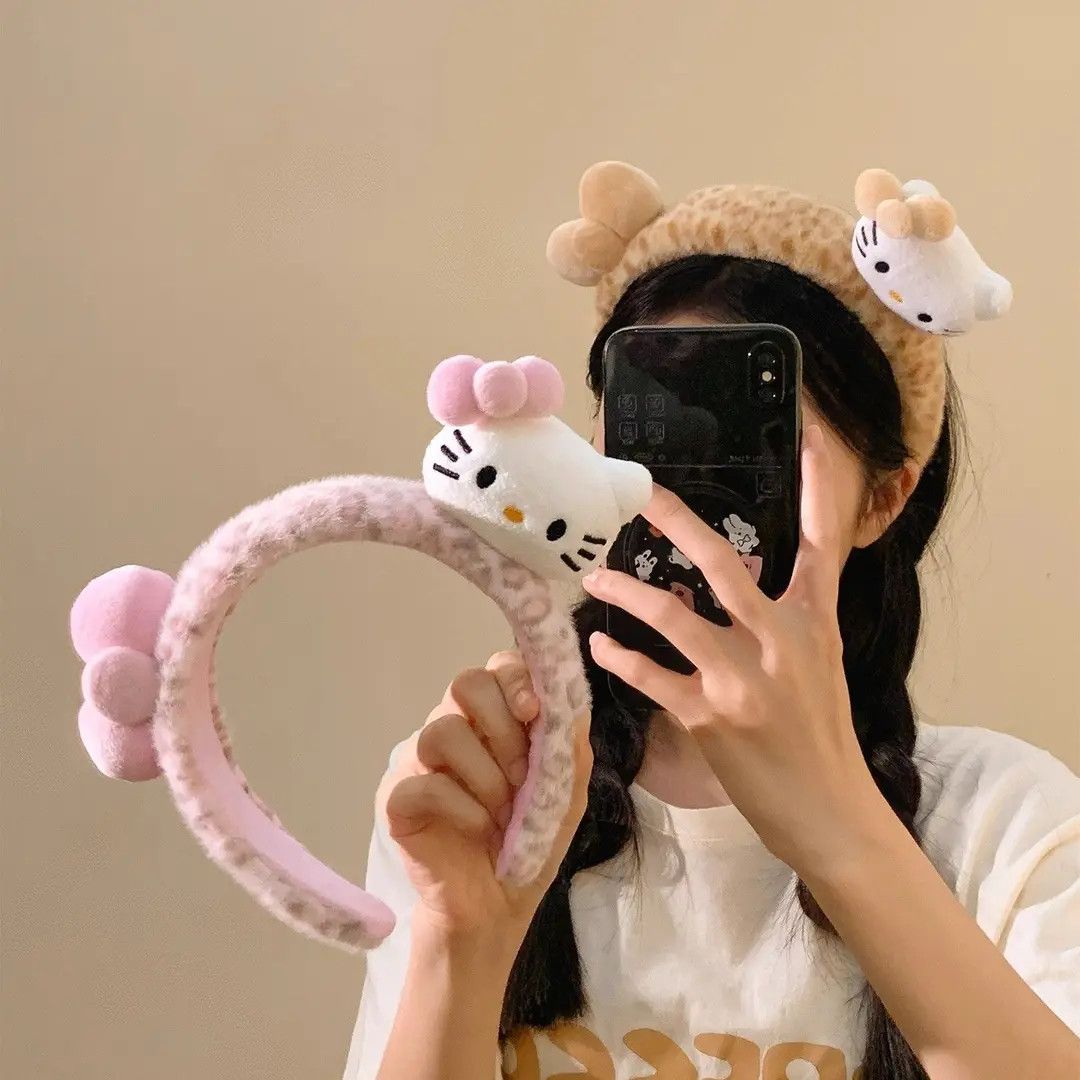网红少女风日韩原创设计气质发箍头箍可爱化妆甜美百搭豹纹KT猫