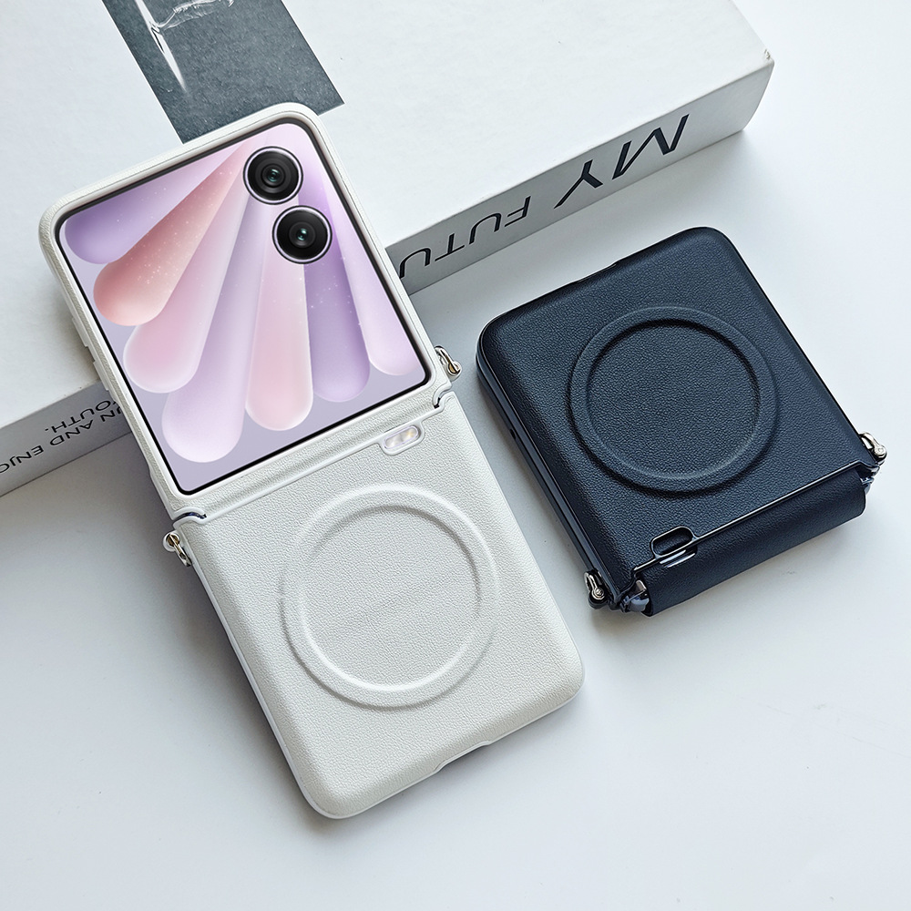 适用 荣耀magicvflip2手机壳高档素皮磁吸荣耀magicvflip全包防摔