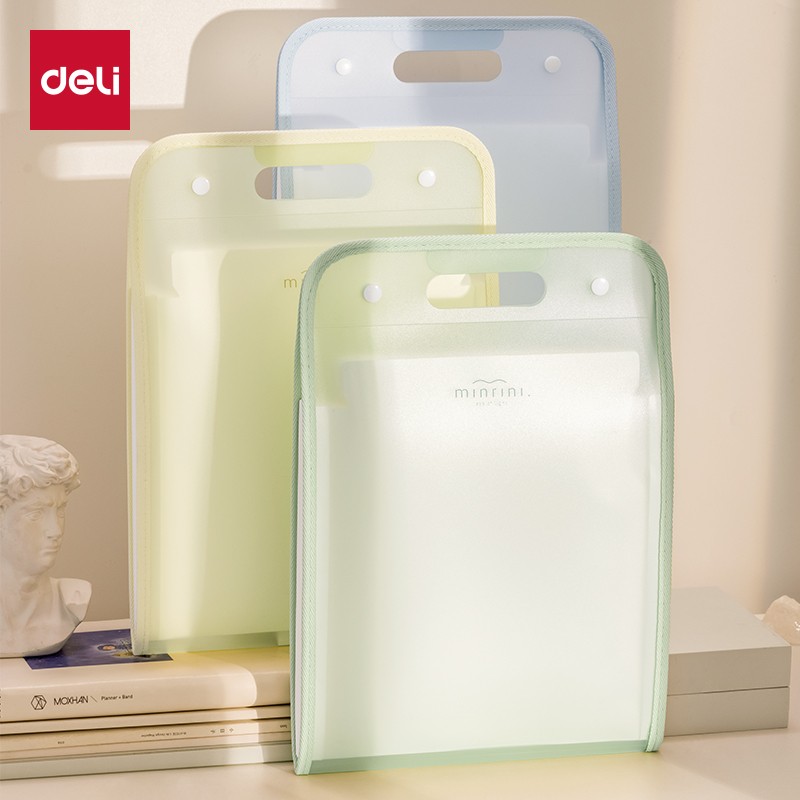 得力竖式风琴包试卷手提收纳袋初中小学生收纳整理科目分类文件袋