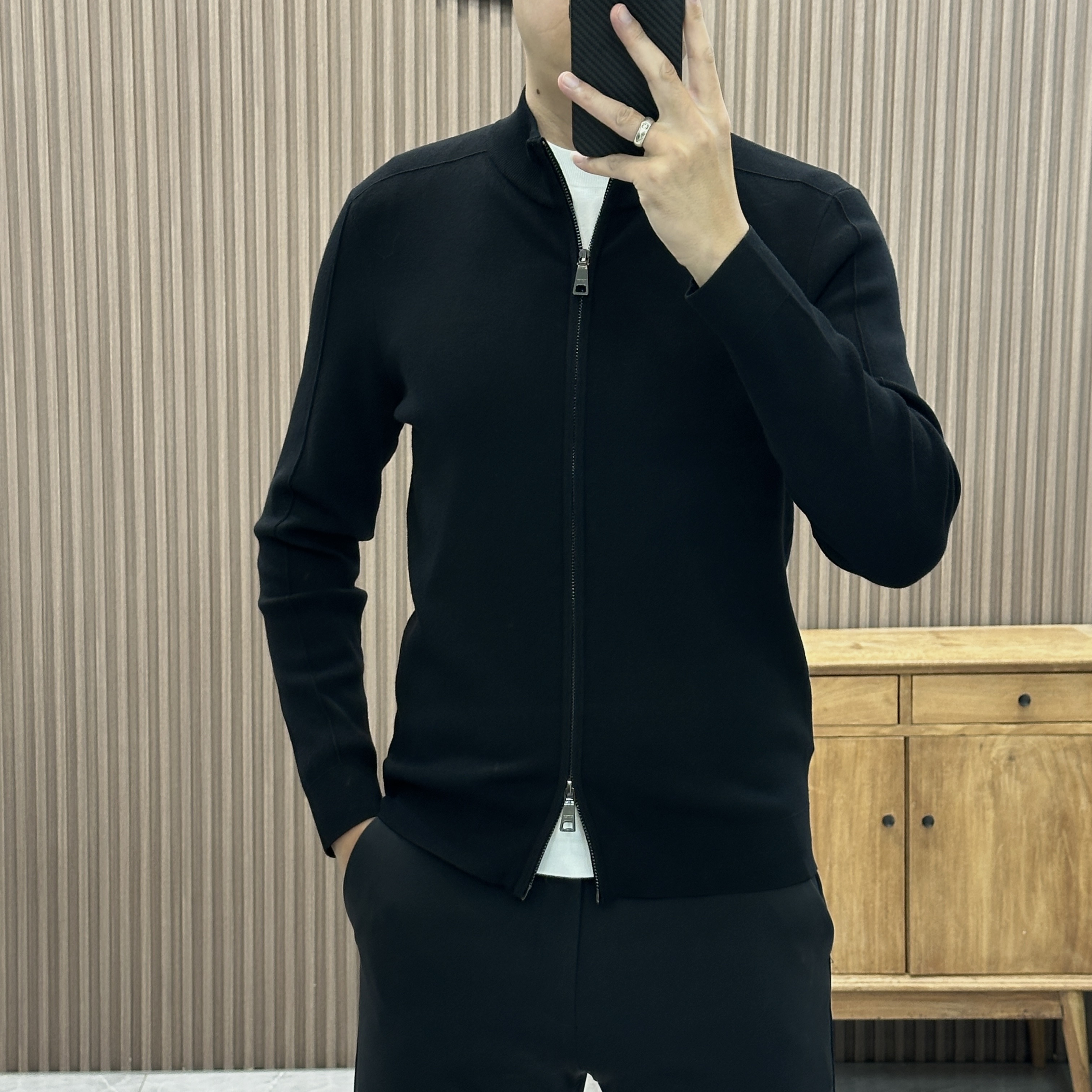 秋季新品休闲潮流拉链长袖针织衫时尚百搭立领男士毛衣外套9516