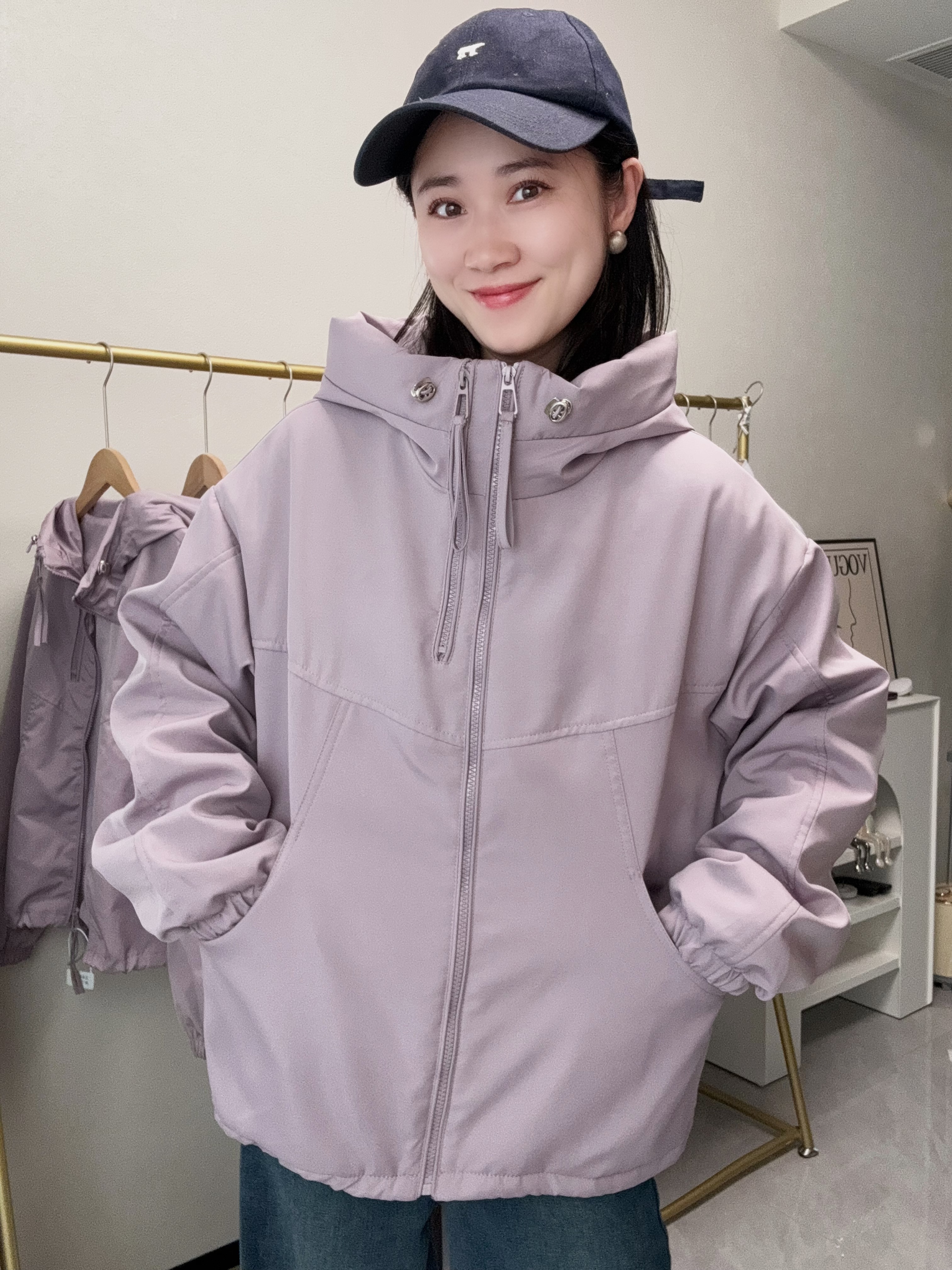 【加厚加棉】冲锋衣女春秋季短款外套运动新款爆款洋气夹克女上衣