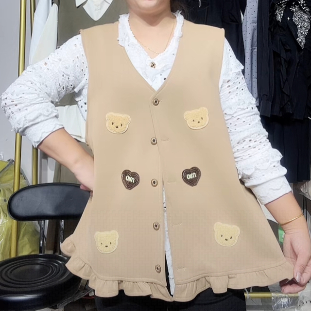 外穿宽松贴布洋气百搭大码马甲显瘦