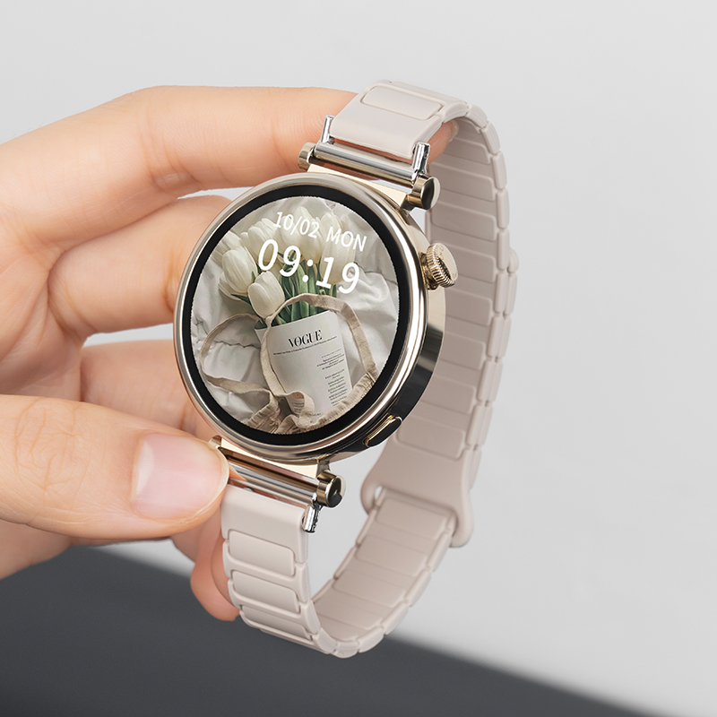 适用华为gt5表带watchgt3新款gt4腕表女生细款磁吸gt2硅胶可爱fit