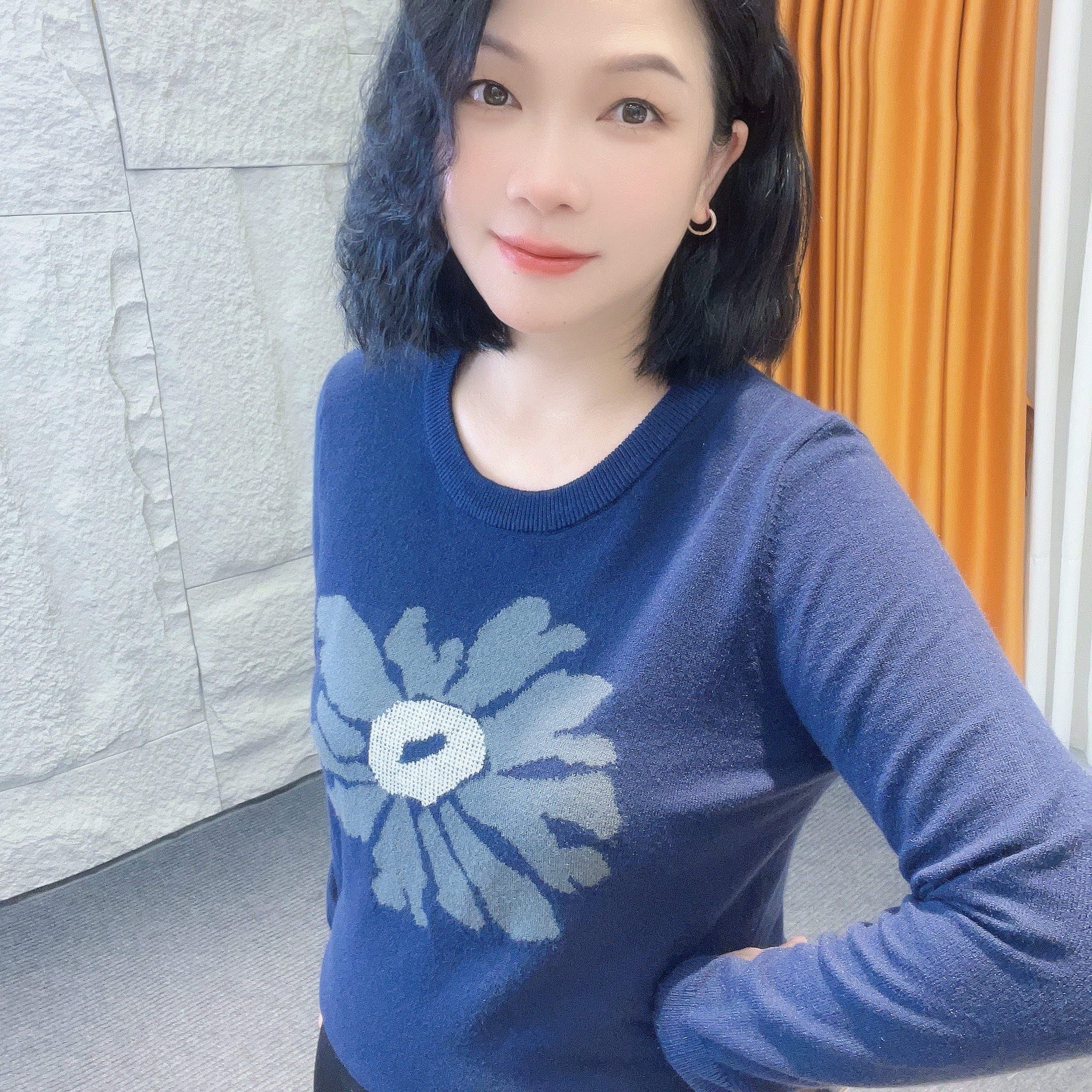 5541新款秋冬提花长袖【大米家】常规长袖圆领宽松3色圆筒提花长袖