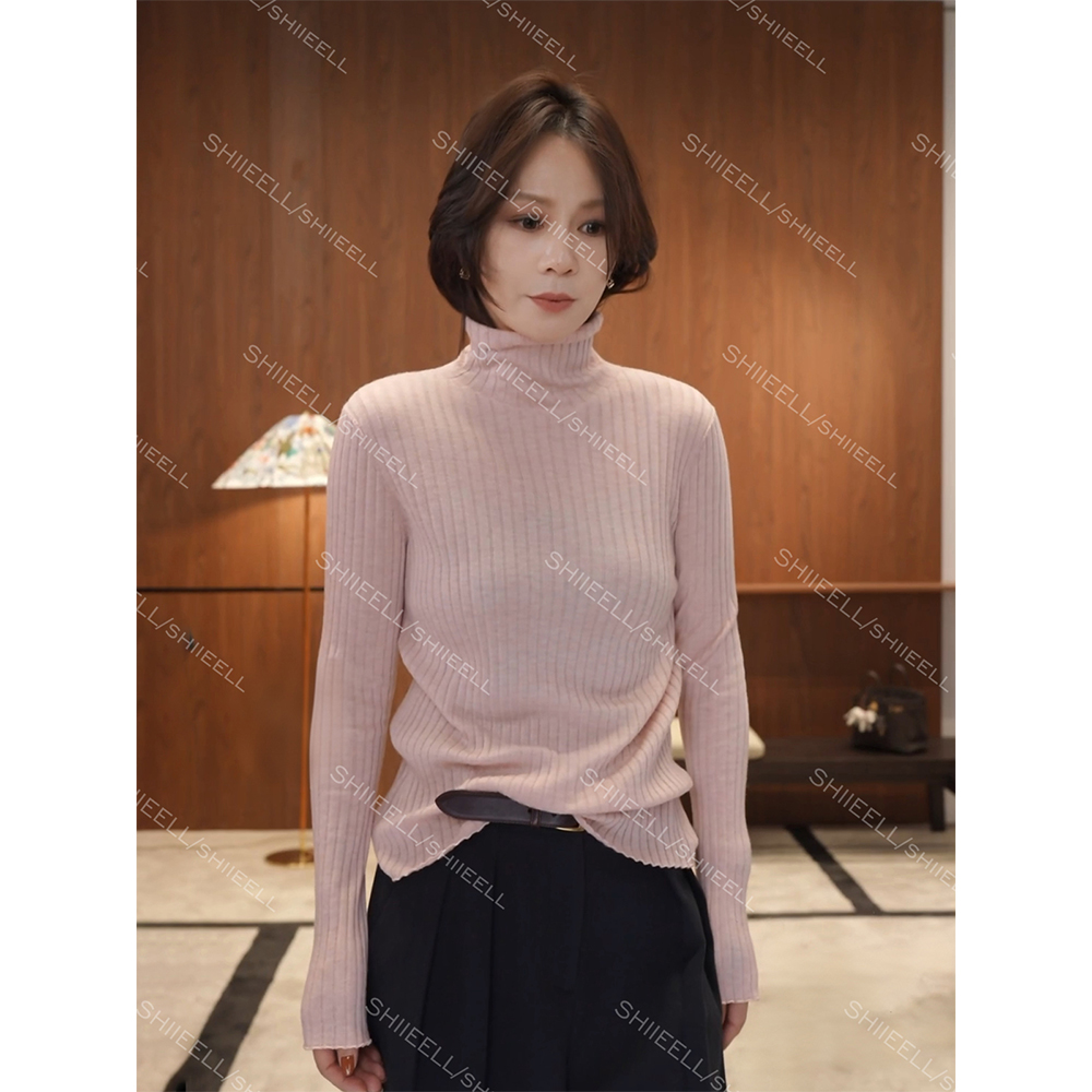SHIIEELL【打底王】绵羊毛混纺半高领毛衣百搭保暖毛衫Z7578