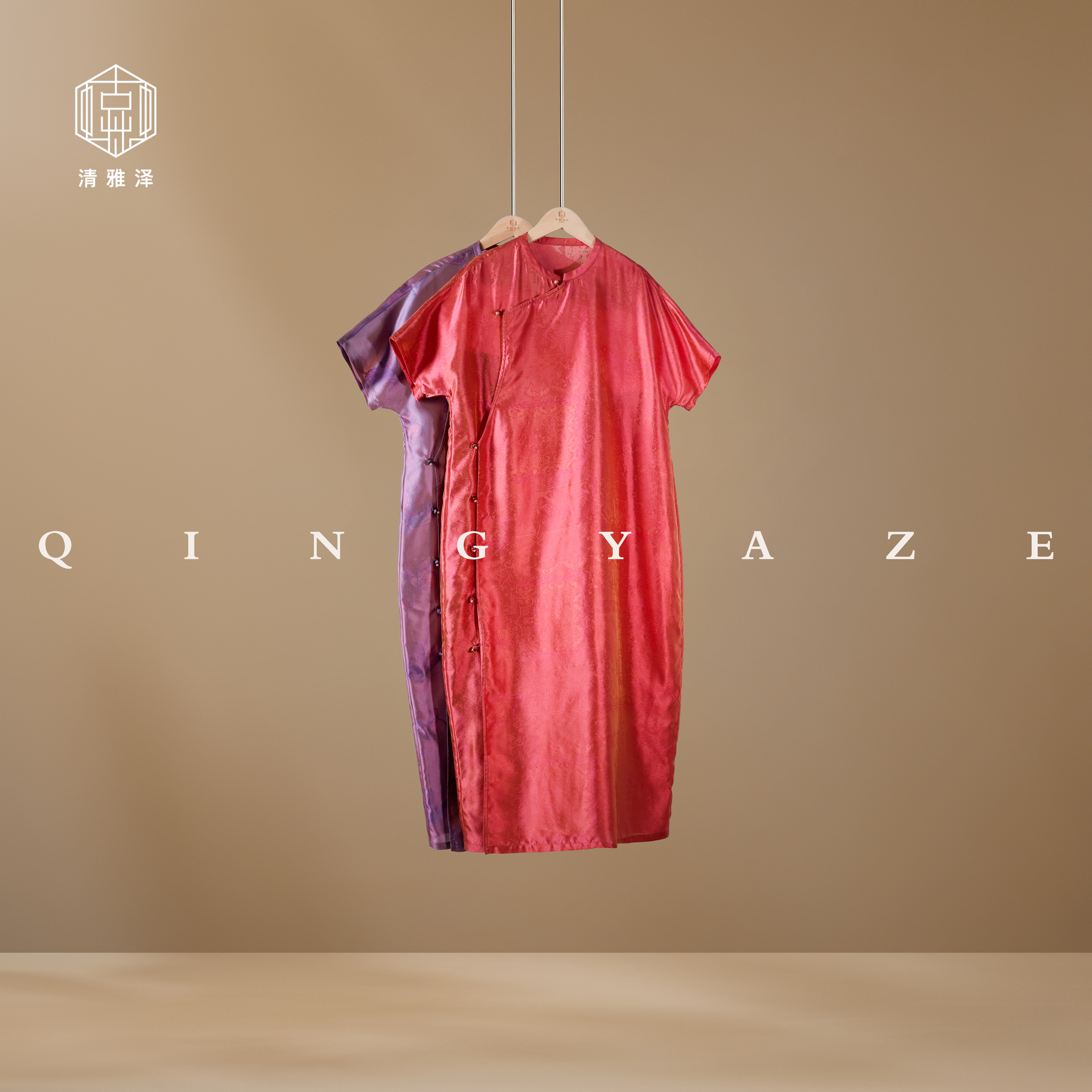 景鸢！真丝浮光锦新中式南瓜长裙！GZ6010